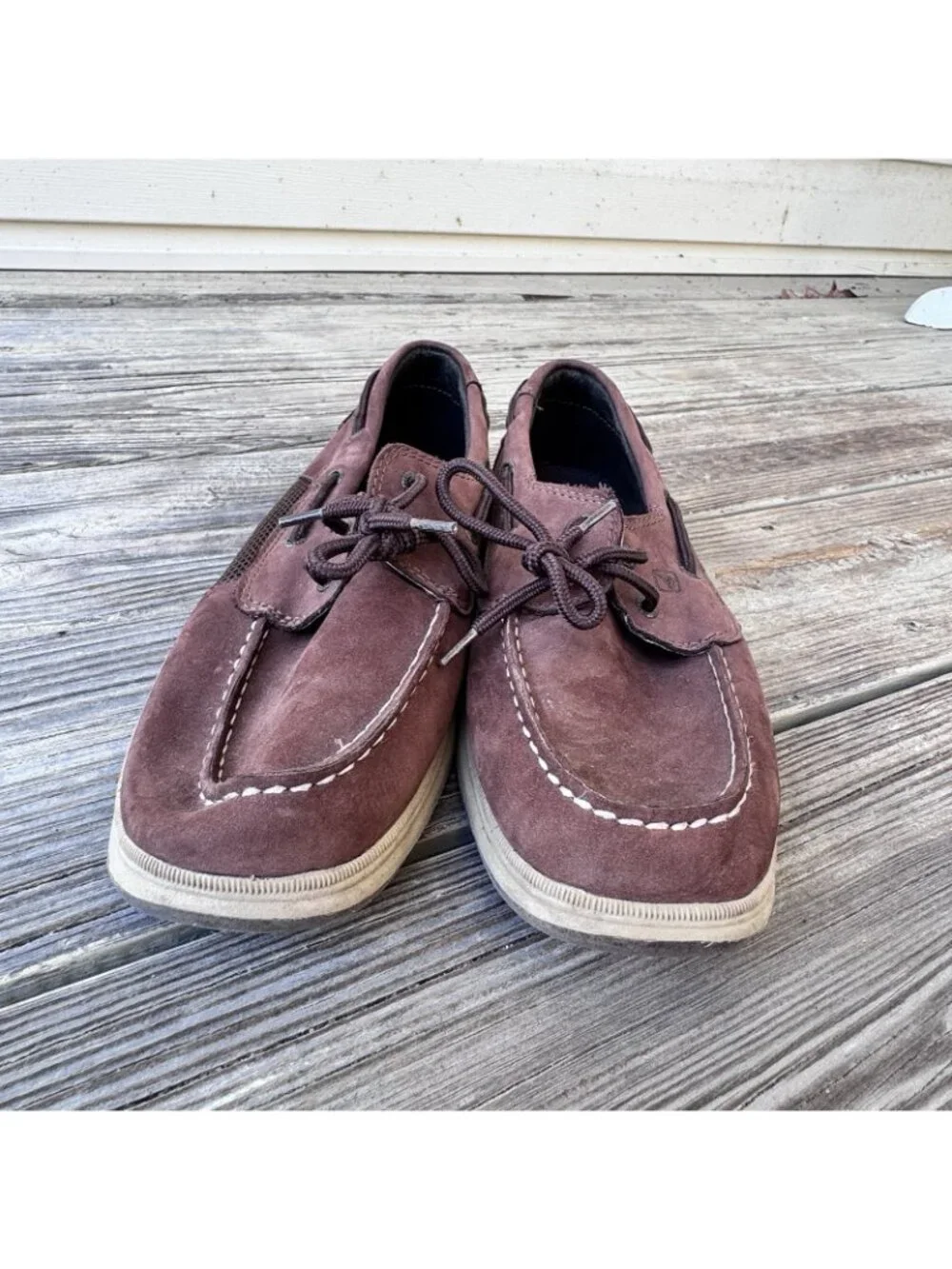 Sperry Intrepid Top Sider Boat Shoes Boys Size 7M Brown Leather Lace Up